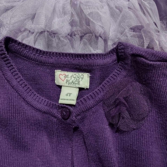Children's Place 2pc set Ruffle Tutu & Cardigan Pinks & Purples Sz 4T - Picture 8 of 8